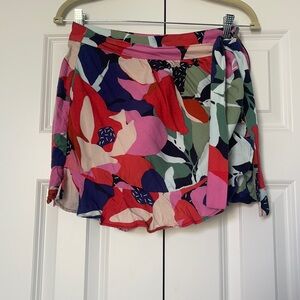 Anthropologie Maeve Floral Side-Tie Skort